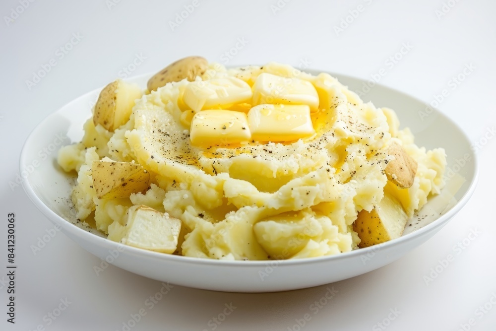 Smooth and Buttery Mashed Potatoes in a White Bowl Smooth and Buttery Mashed Potatoes in a White Bowl