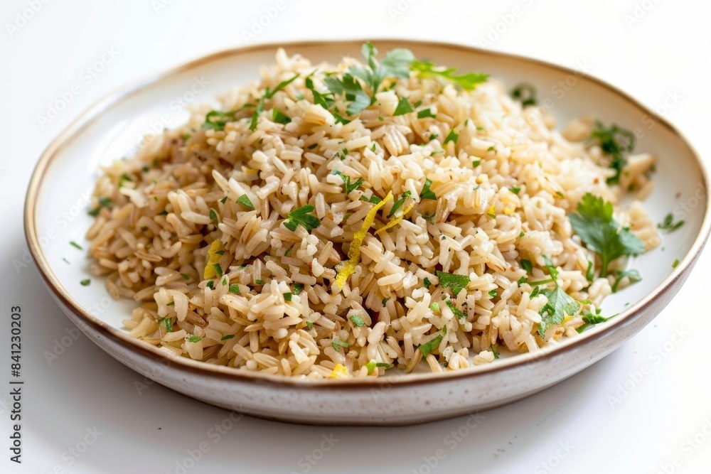 Lemon-Infused Brown Rice Pilaf with Fresh Herbs and Savory Flavors Lemon-Infused Brown Rice Pilaf with Fresh Herbs and Savory Flavors