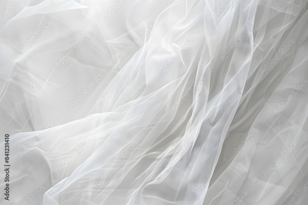 Obraz premium Delicate White Veil Texture - Soft Fabric Background