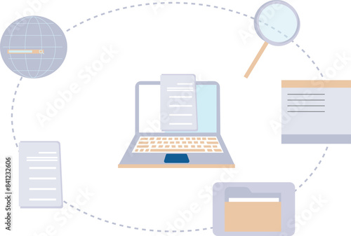 The document file is open on the laptop.