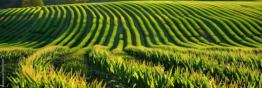 a lush green field with a variety of trees, including a tall one on the left and a smaller one on the right, surrounded by lush green grass a lush green field with a variety of trees, including a tall one on the left and a smaller one on the right, surrounded by lush green grass