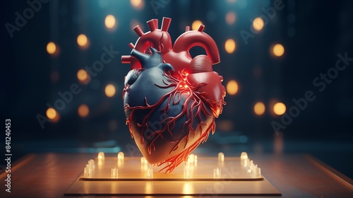 Isometric 3D visualization of arrhythmia in human heart photo