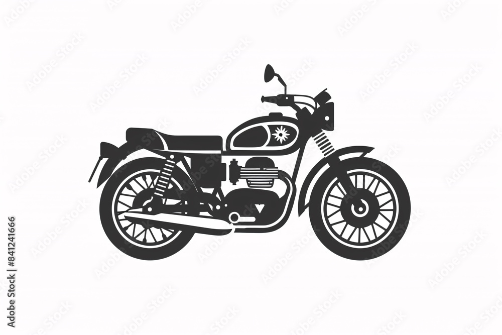 a black and white image of a motorcycle