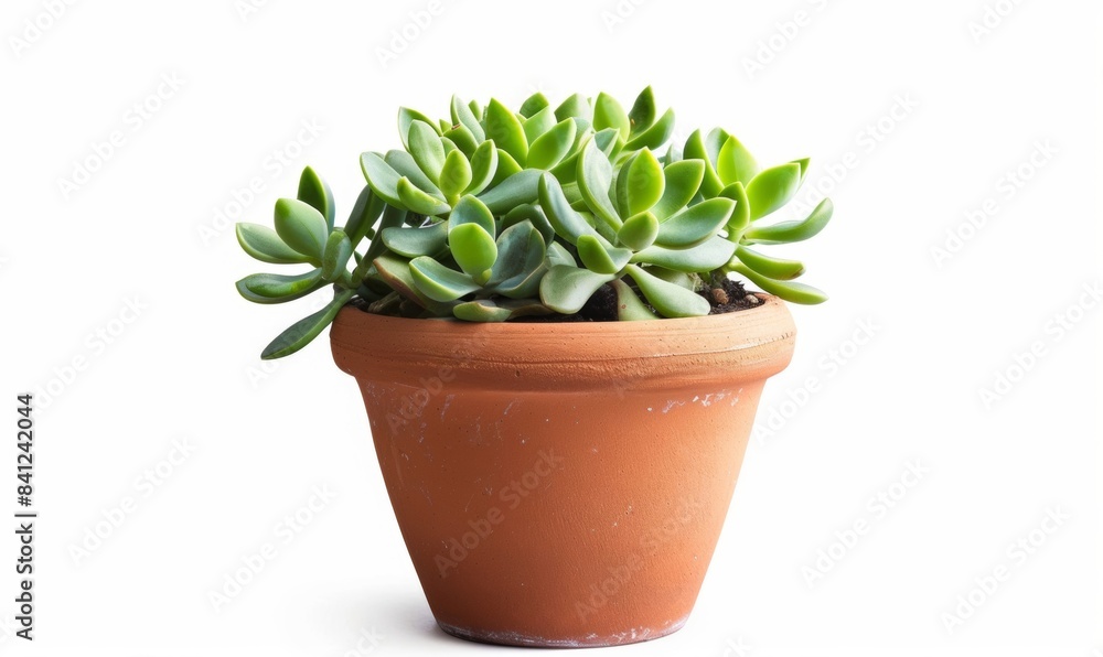 Jade plant in a small clay pot