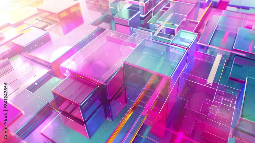 multicolored tech background with geometric 3d seamless looping overlay 4k virtual video animation background multicolored tech background with geometric 3d seamless looping overlay 4k virtual video animation background