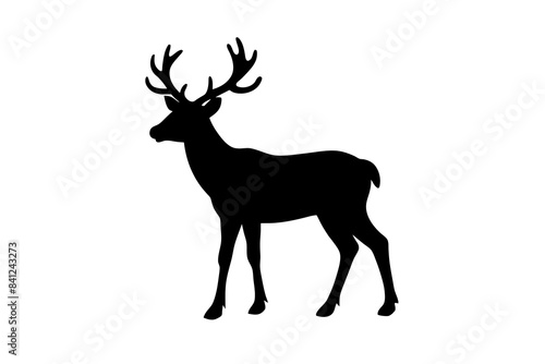 reindeer silhouette vector illustration © Shiju Graphics