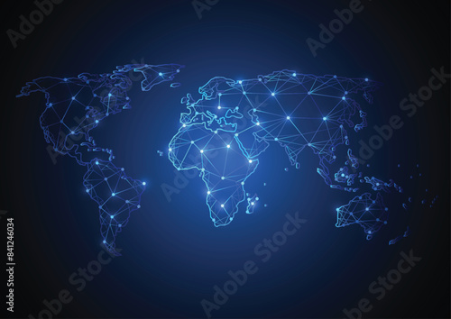 Global network business connection. World map point and line composition concept of global business. Vector Illustration
