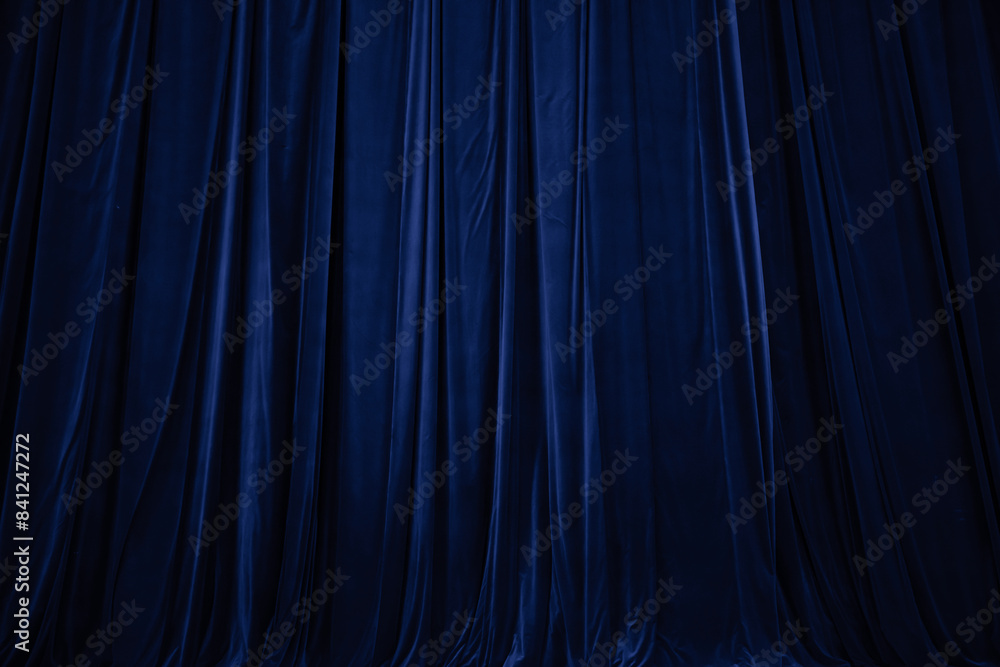 blue curtain in theatre background
