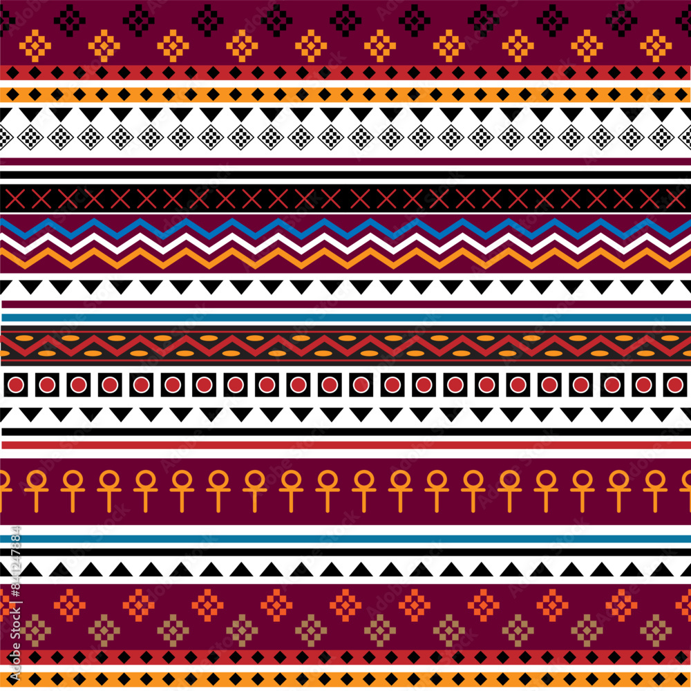 Colorful seamless geometric pattern on white background. Colorful seamless geometric pattern on white background.
