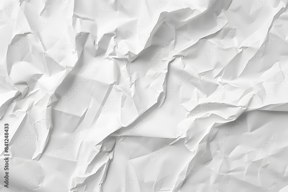 Fototapeta premium White Crumpled Paper Texture Background