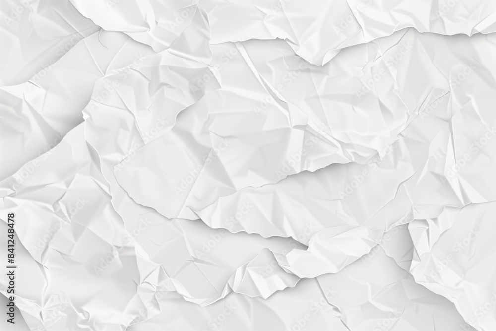 Obraz premium Crumpled White Paper Texture Background Vector Illustration