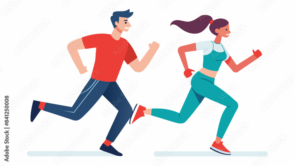 man and woman sportswear vector illustration man and woman sportswear vector illustration