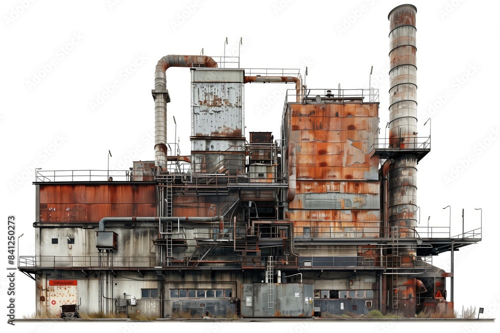 A waste incineration plant on white background A waste incineration plant on white background