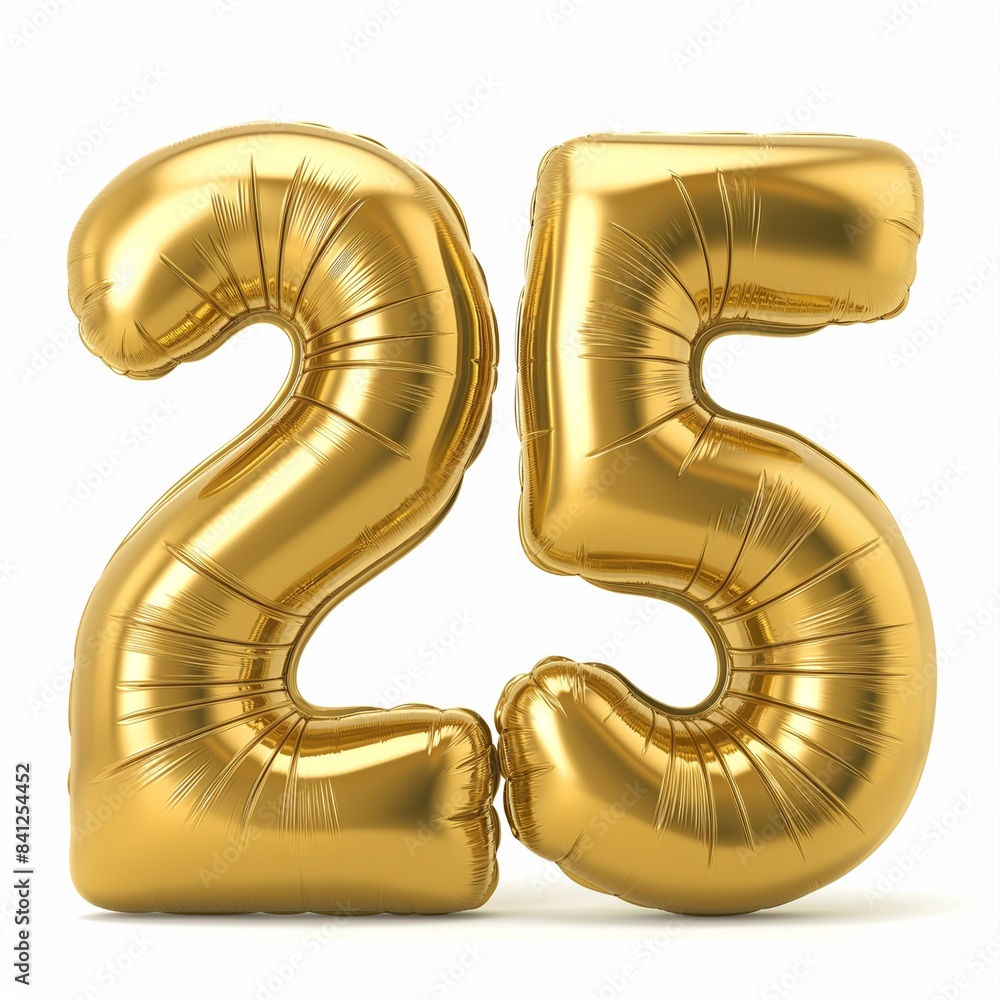 number 25 gold balloon isolated number 25 gold balloon isolated