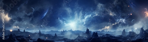 Wallpaper Mural Abstract space-themed background, stars and galaxies Torontodigital.ca