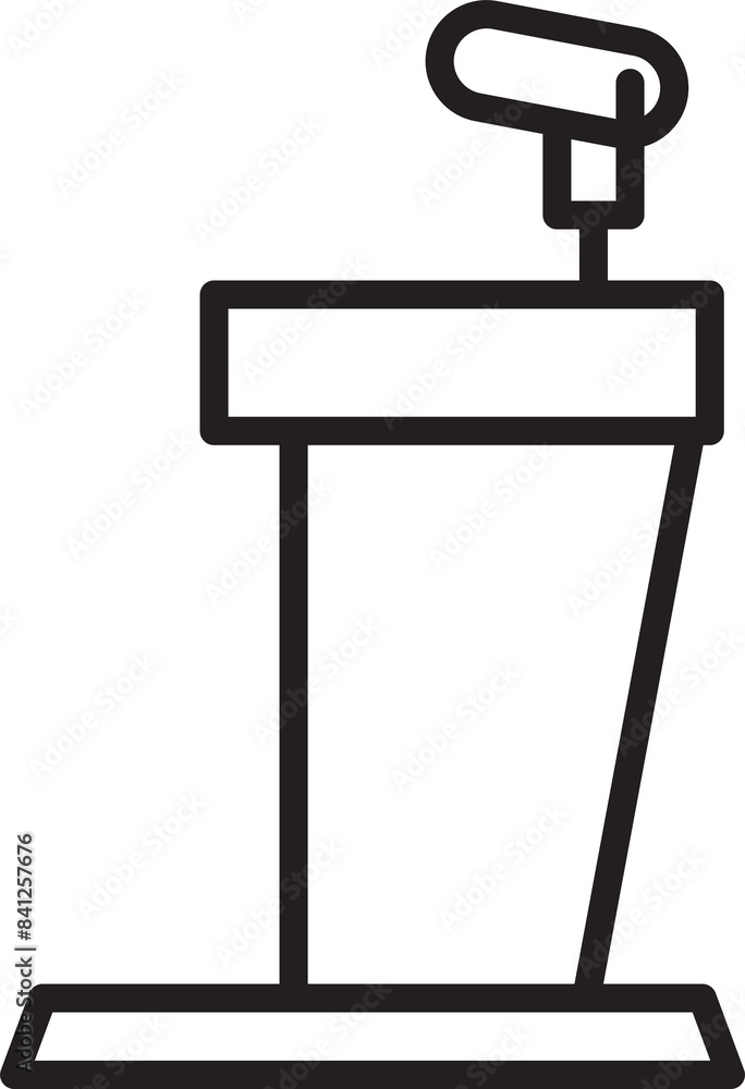 Fototapeta premium Podium with Microphone Icon