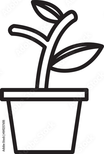 Plant Pot Line Icon