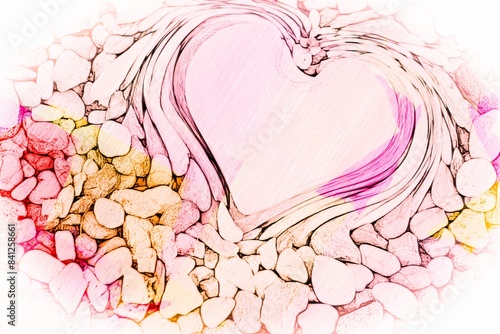 heart stones in the quay