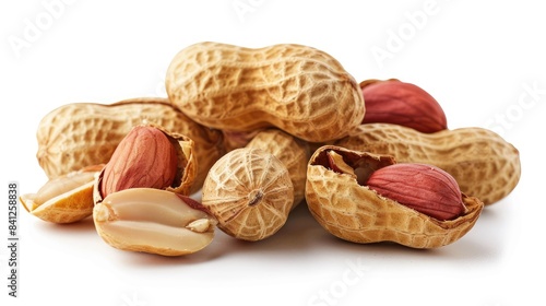 Wallpaper Mural Organic peanuts in their shells are ripe and isolated on a white background Torontodigital.ca