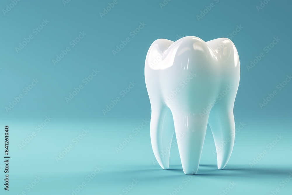 Close-up of a white tooth model on a blue background, representing dental health and oral care. Perfect for medical and healthcare topics. Close-up of a white tooth model on a blue background, representing dental health and oral care. Perfect for medical and healthcare topics.