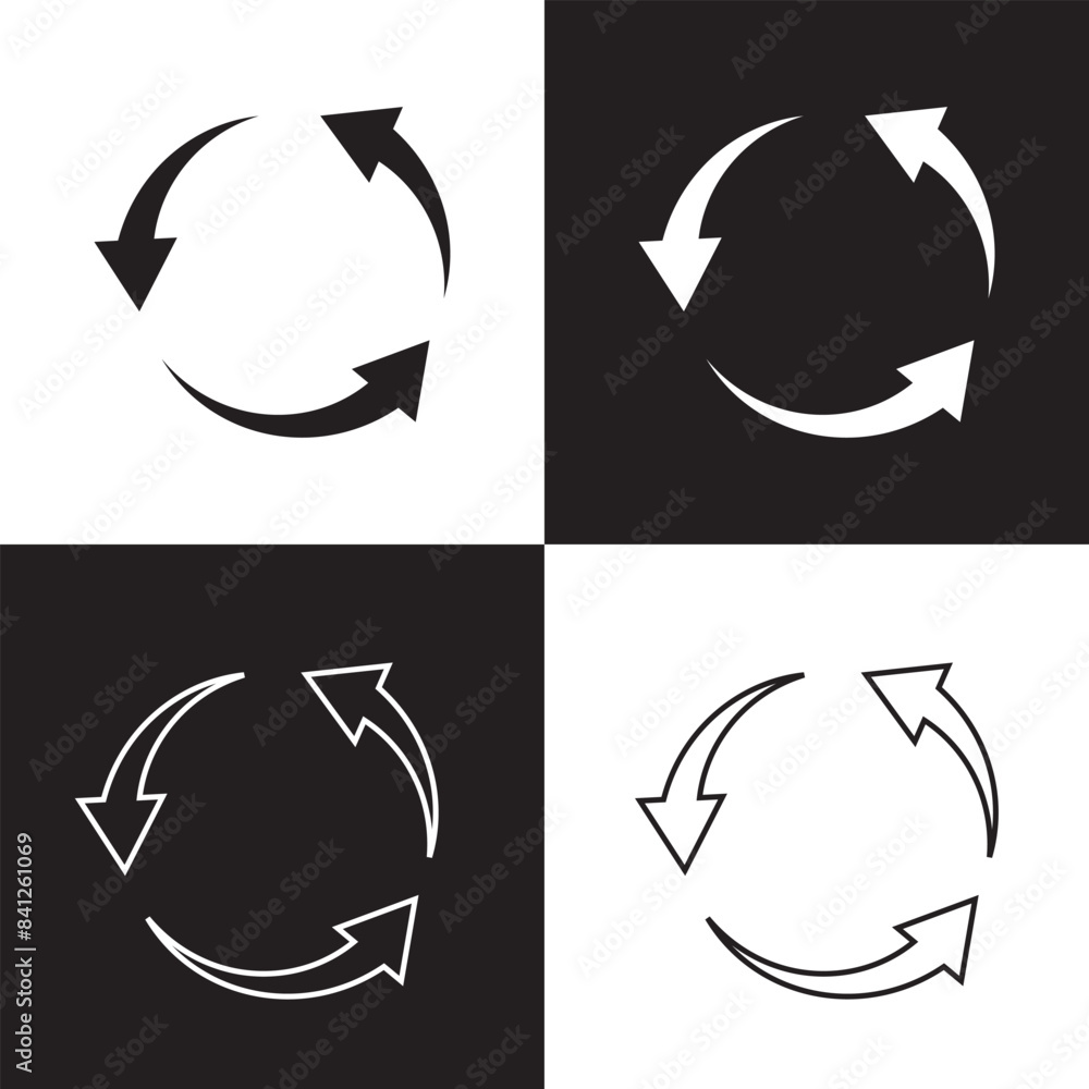 conceptual solid icon of recycle. isolated black and white background conceptual solid icon of recycle. isolated black and white background
