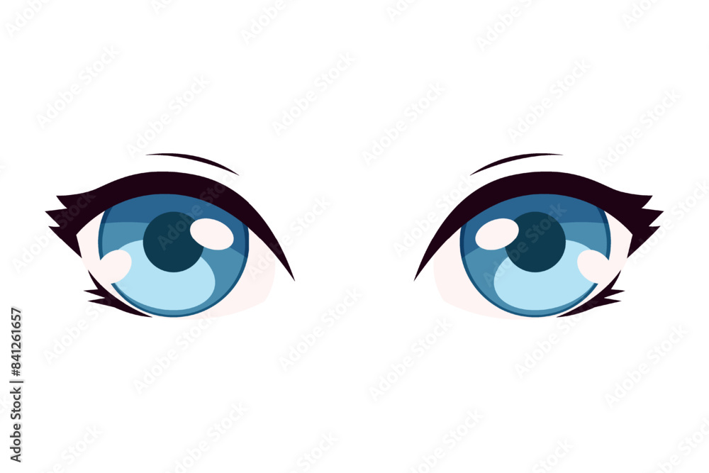 Comic Eyes Flat Sticker Design Comic Eyes Flat Sticker Design