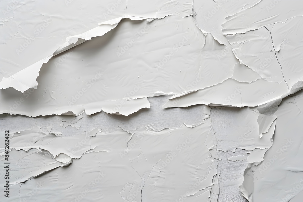 Obraz premium Torn White Paper Poster On Wall Texture