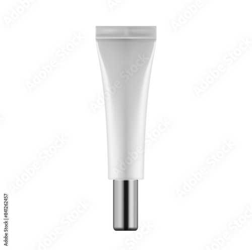 Tube of cream on white background, blank packaging cosmetic plastic tube on white background, Mockup plastic tube for cosmetics, 3D illustration,3D rendering