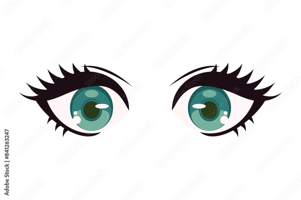 Comic Eyes Flat Sticker Design Comic Eyes Flat Sticker Design
