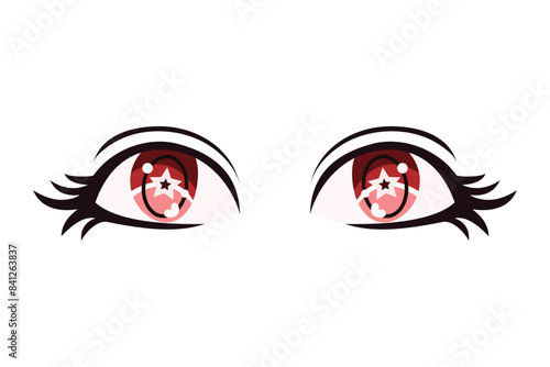 Comic Eyes Flat Sticker Design