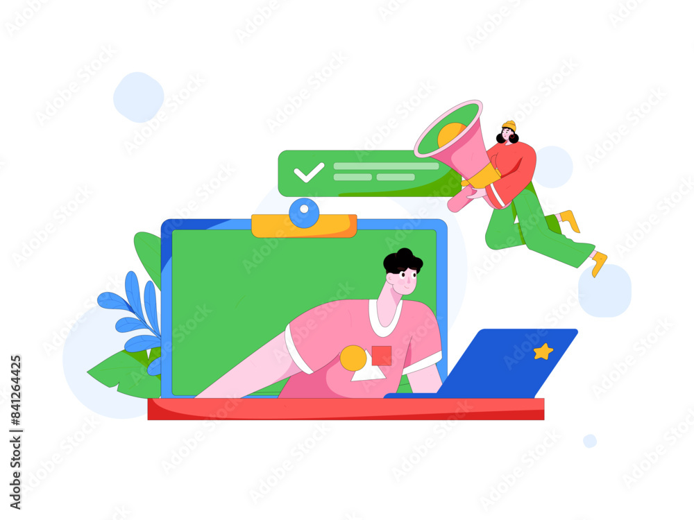 Notification announcement vector creative flat hand drawn illustration
Notification announcement vector creative flat hand drawn illustration