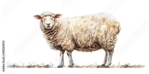 sheep in watercolor style. Isolated vector illustration