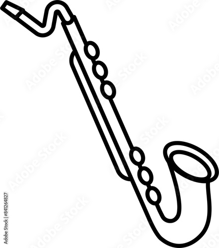 bass clarinet vector outline illustration