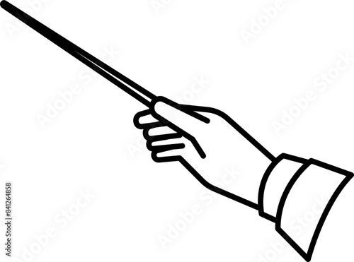 conductor baton vector outline illustration