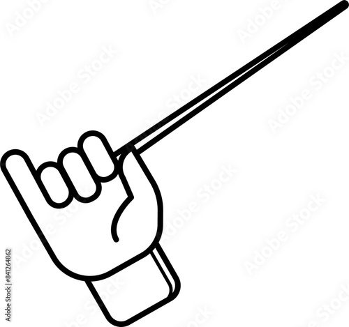 conductor baton vector outline illustration
