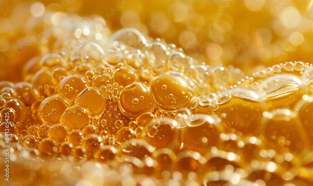 Macro shot of golden bubbles of longleaf pine resin Macro shot of golden bubbles of longleaf pine resin
