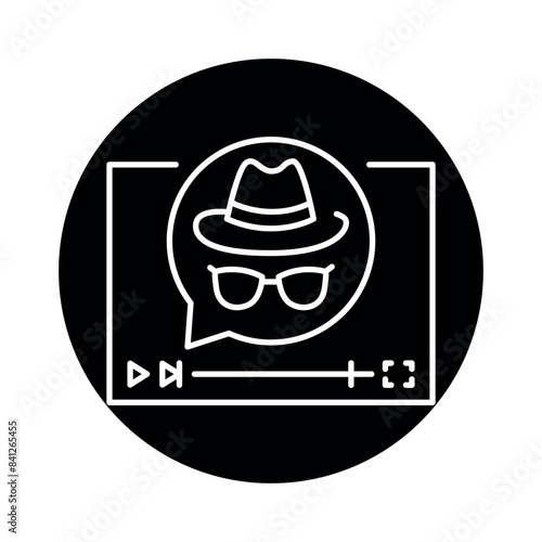 Detective film genre line black icon.