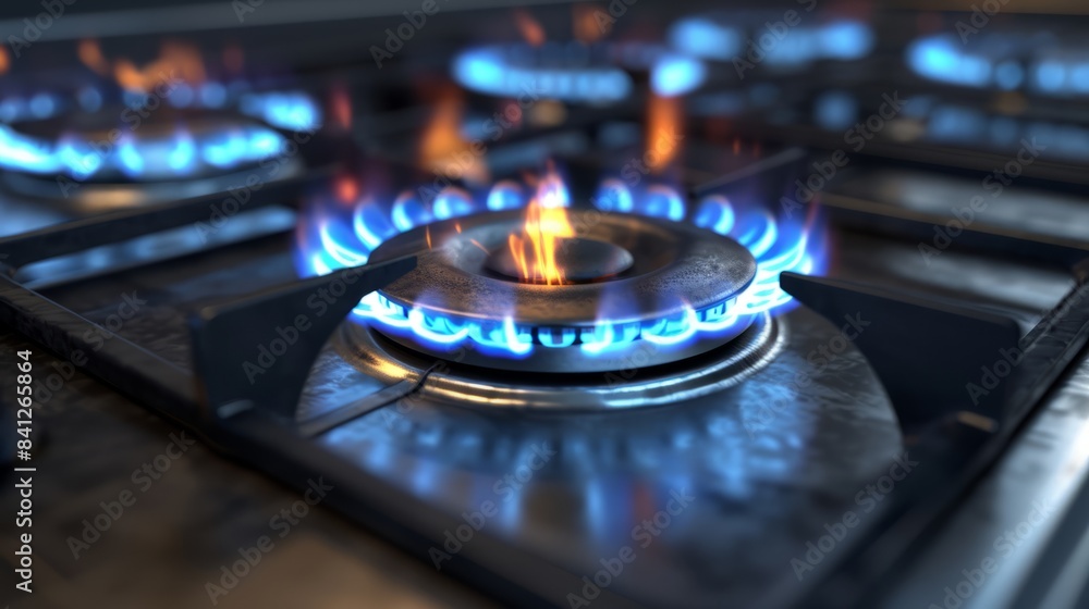 Gas stove, gas burner, cooking stove close up view. Gas stove, gas burner, cooking stove close up view.