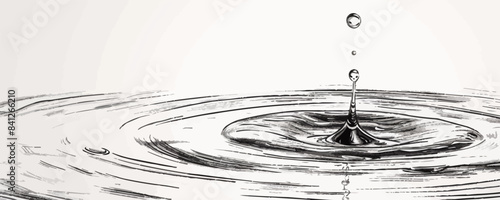 A water drop is falling into a body of water