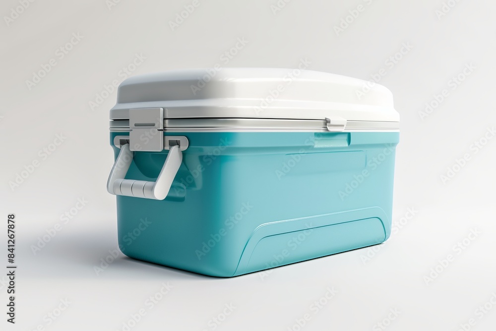 Portable cooler box. Perfect for camping, picnics, or any outdoor events. Sturdy design with vibrant color and secure latches. Ideal for keeping drinks and food cold. Simple background for easy Portable cooler box. Perfect for camping, picnics, or any outdoor events. Sturdy design with vibrant color and secure latches. Ideal for keeping drinks and food cold. Simple background for easy