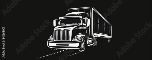 Big Truck logo template for you design in black color. vector simple illustration