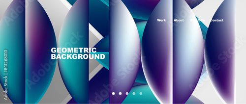 Colorful gradients with abstract geometric shapes. Vector Illustration For Wallpaper, Banner, Background, Card, Book Illustration, landing page
