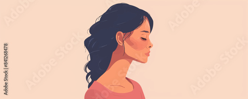 sad woman vector flat minimalistic isolated illustration