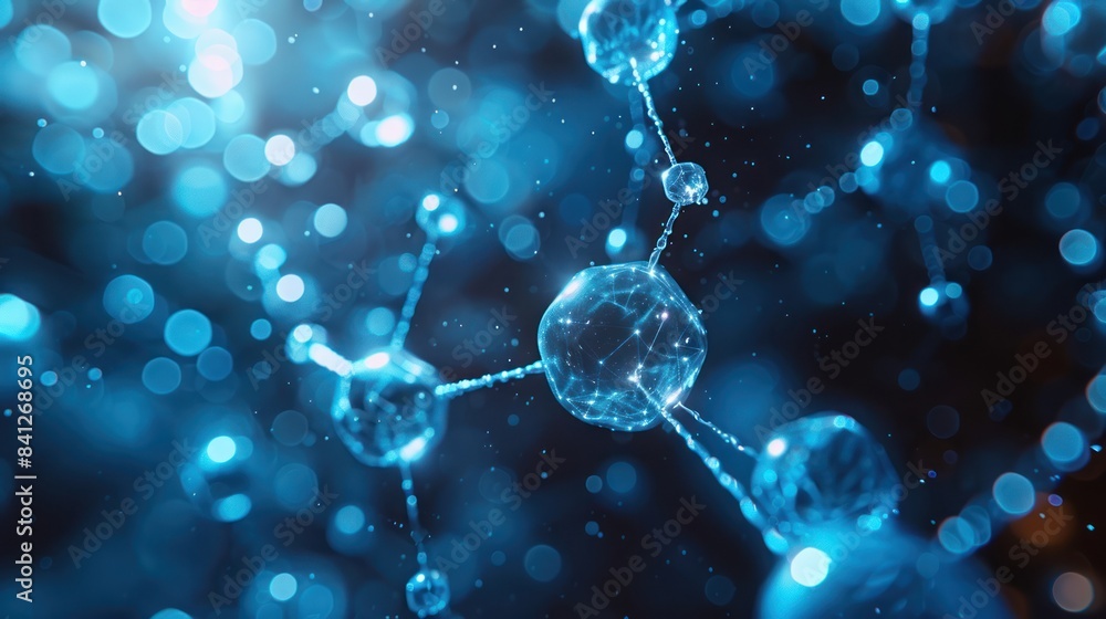 Trans fat molecules in a holographic display, Sci-fi, Blue and white, Digital art Trans fat molecules in a holographic display, Sci-fi, Blue and white, Digital art