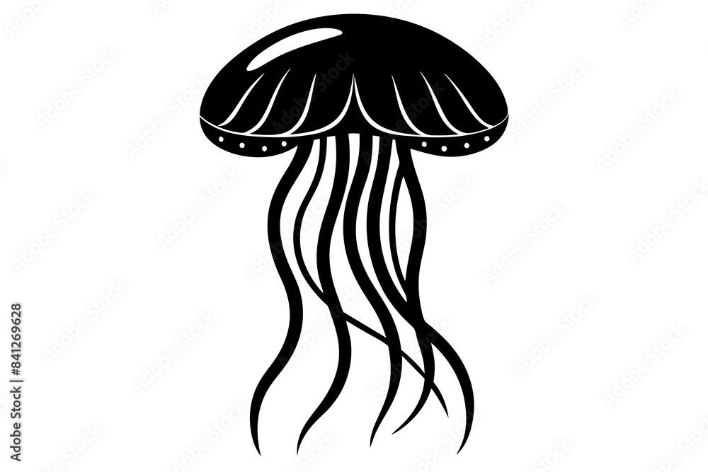 vector silhouette of a jellyfish vector silhouette of a jellyfish