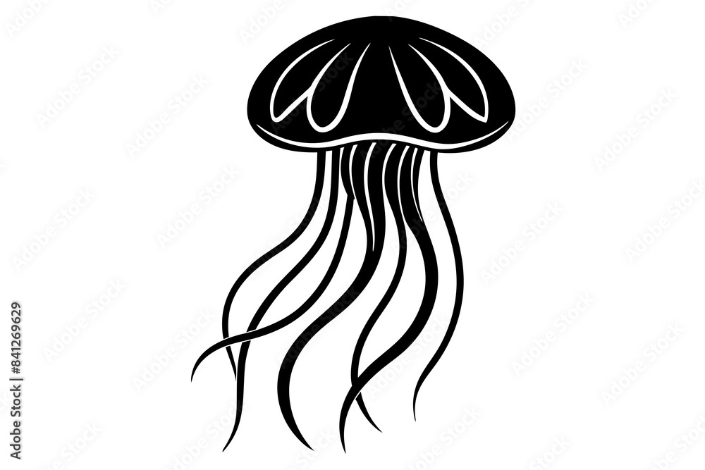 vector silhouette of a jellyfish vector silhouette of a jellyfish