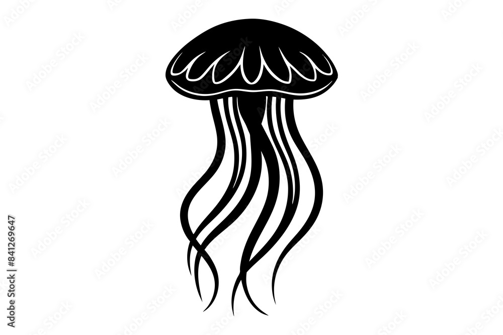 vector silhouette of a jellyfish vector silhouette of a jellyfish