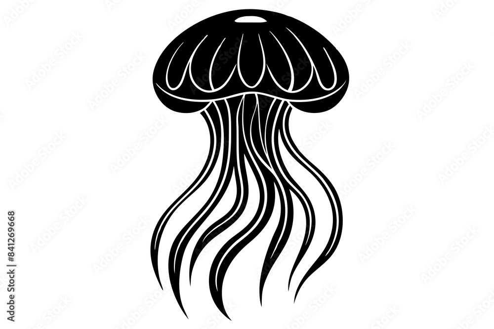 vector silhouette of a jellyfish vector silhouette of a jellyfish