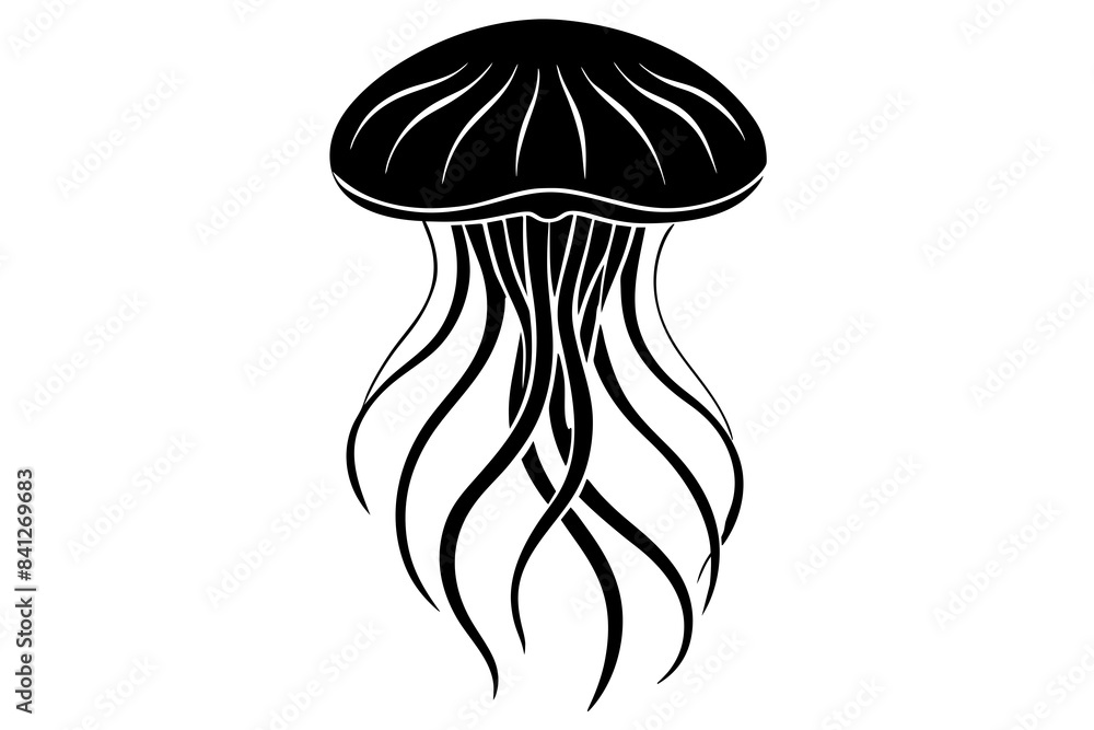vector silhouette of a jellyfish vector silhouette of a jellyfish