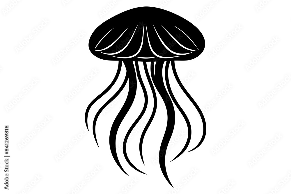 vector silhouette of a jellyfish vector silhouette of a jellyfish